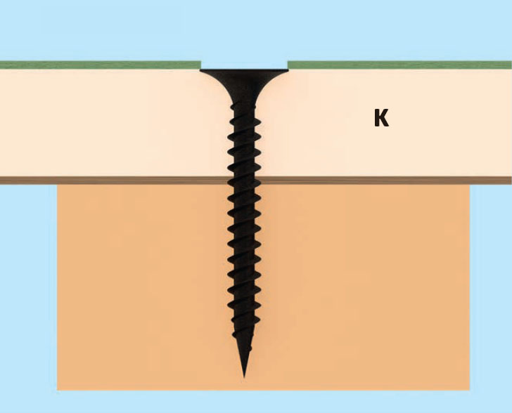 Gipsskruer i gipsplader i isoleret anneks
