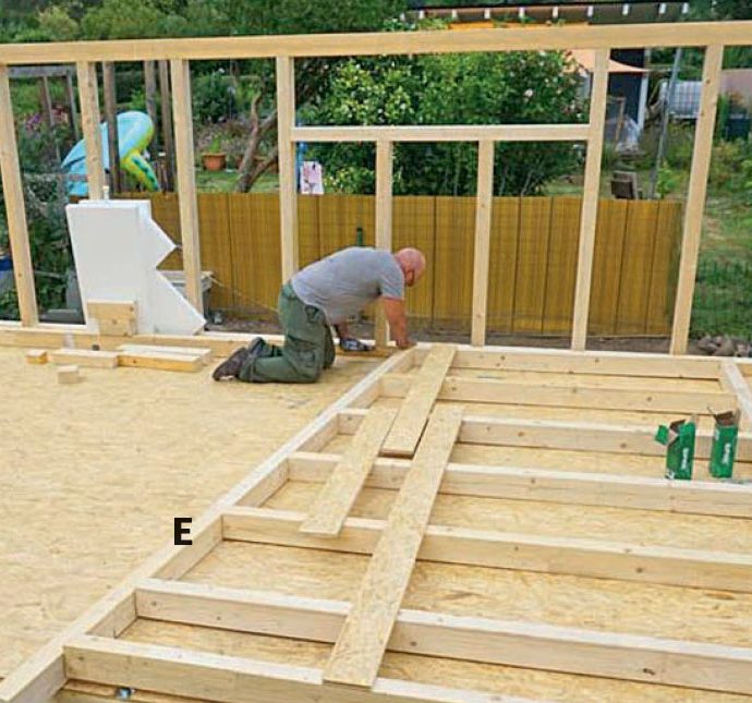 Isolert anneks: Stolper til isolert anneks festes midlertidig