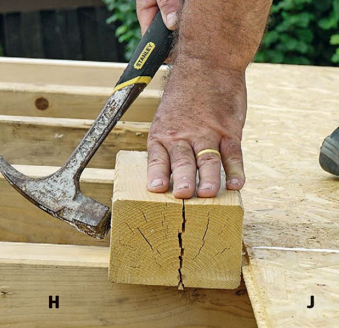 Eristetyn vierasmajan levyt isketään yhteen palikan avulla