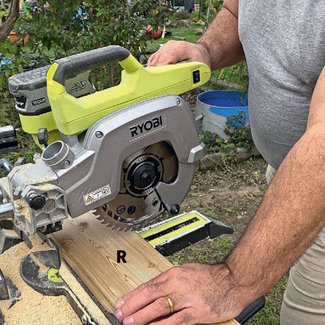 Eristetyn vierasmajan verhoilumateriaalit sahataan katkaisu-/jiirisahalla