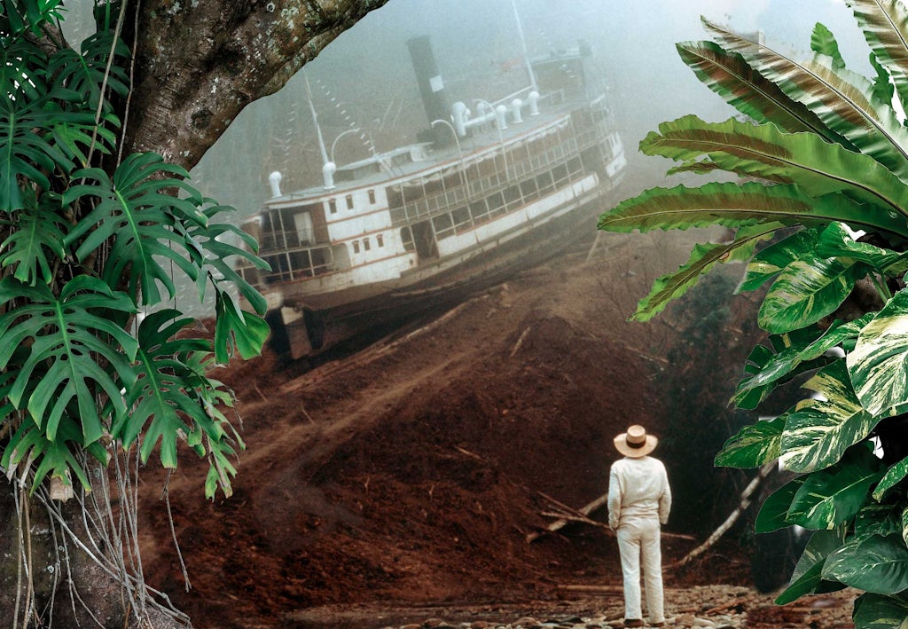 Carlos-Fitzcarrald-Teaser Fitzcarrald bij schip in jungle