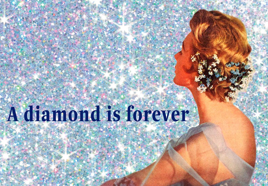 Diamantreclame, fragment, jaren 1940. Diamantreclame, fragment, jaren 1940.