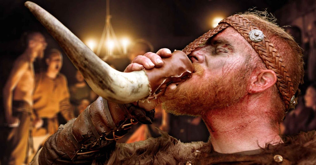 Vikingarna drack och festade, när de firade jul Vikingarna drack och festade, när de firade jul