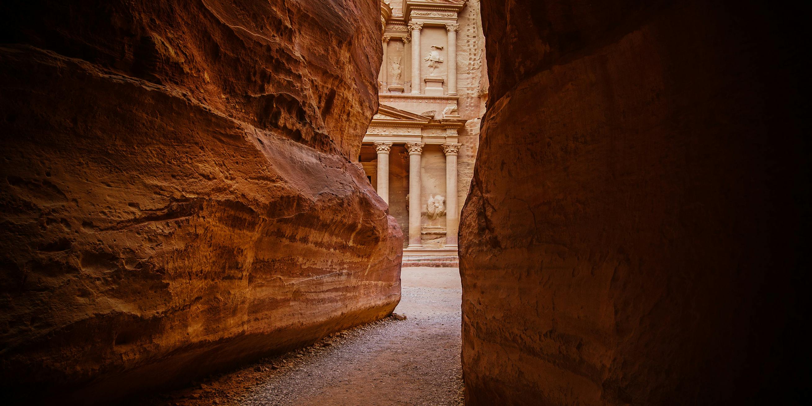 Inngangen til oldtidsbyen Petra.