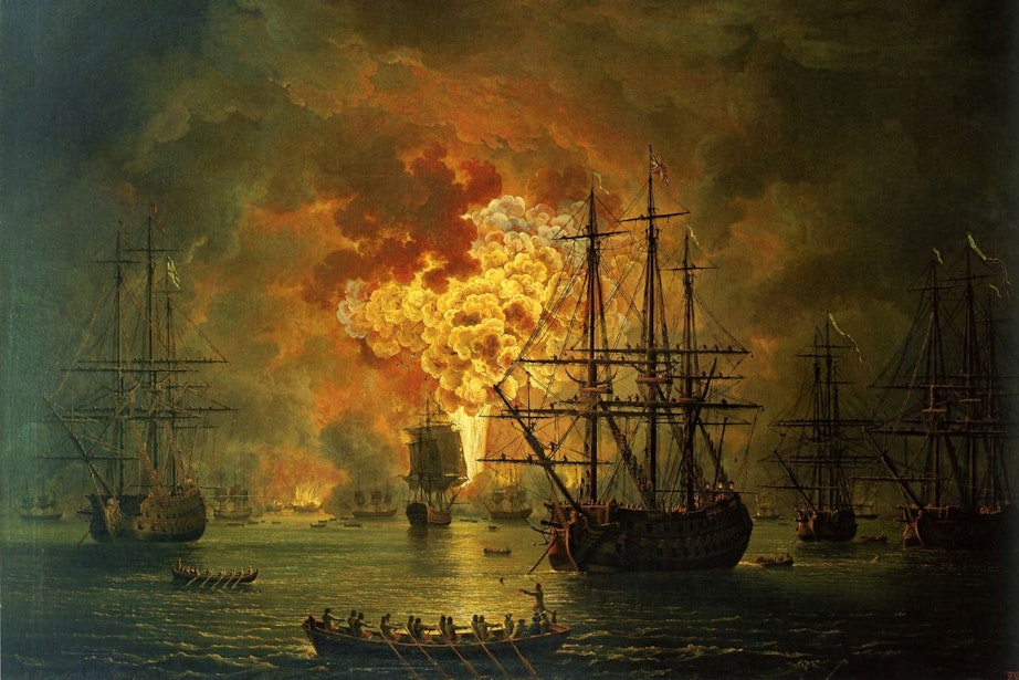 Hvorfor er Krym så vanskelig å erobre? 4 Maleri av brennende krigsskip