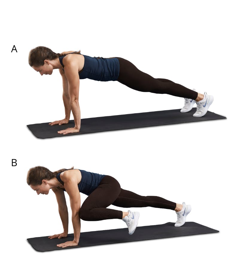 Kvinna gör magövning