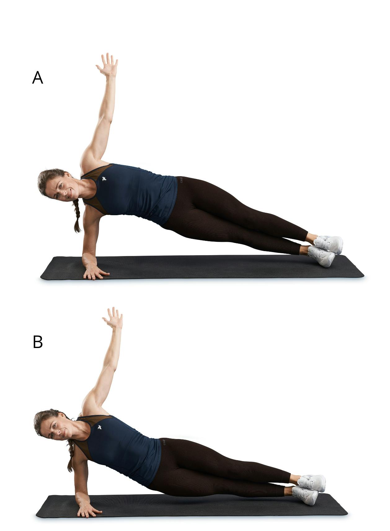 Kvinna gör magövning