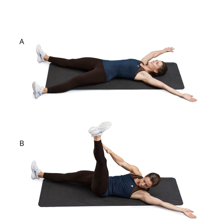 Sjöstjärna Kvinna gör magövning