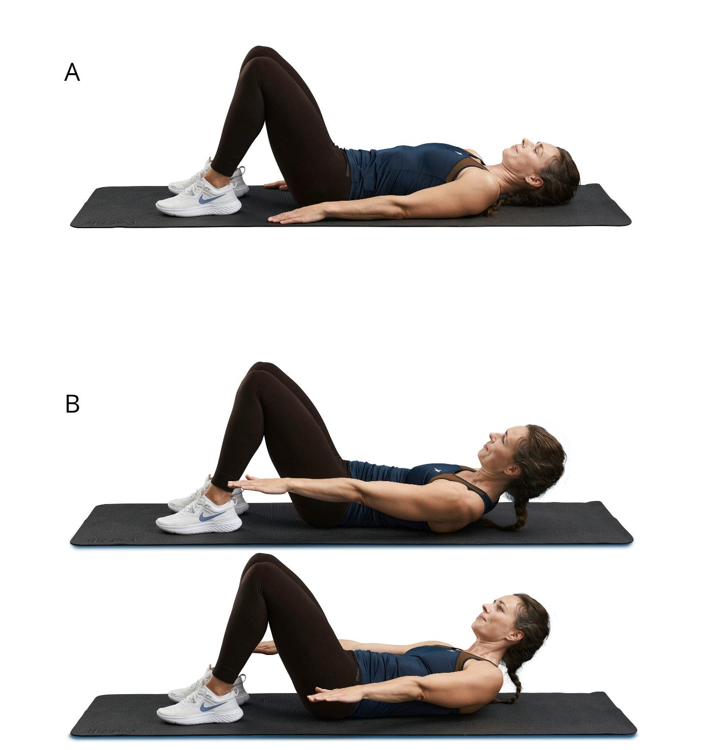 Sidoböj Kvinna gör magövning