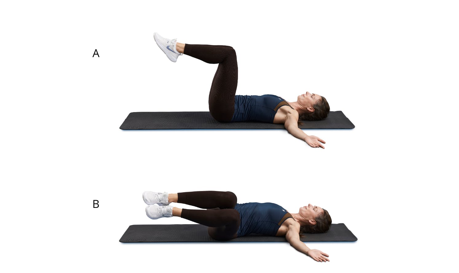 Kvinna gör magövning