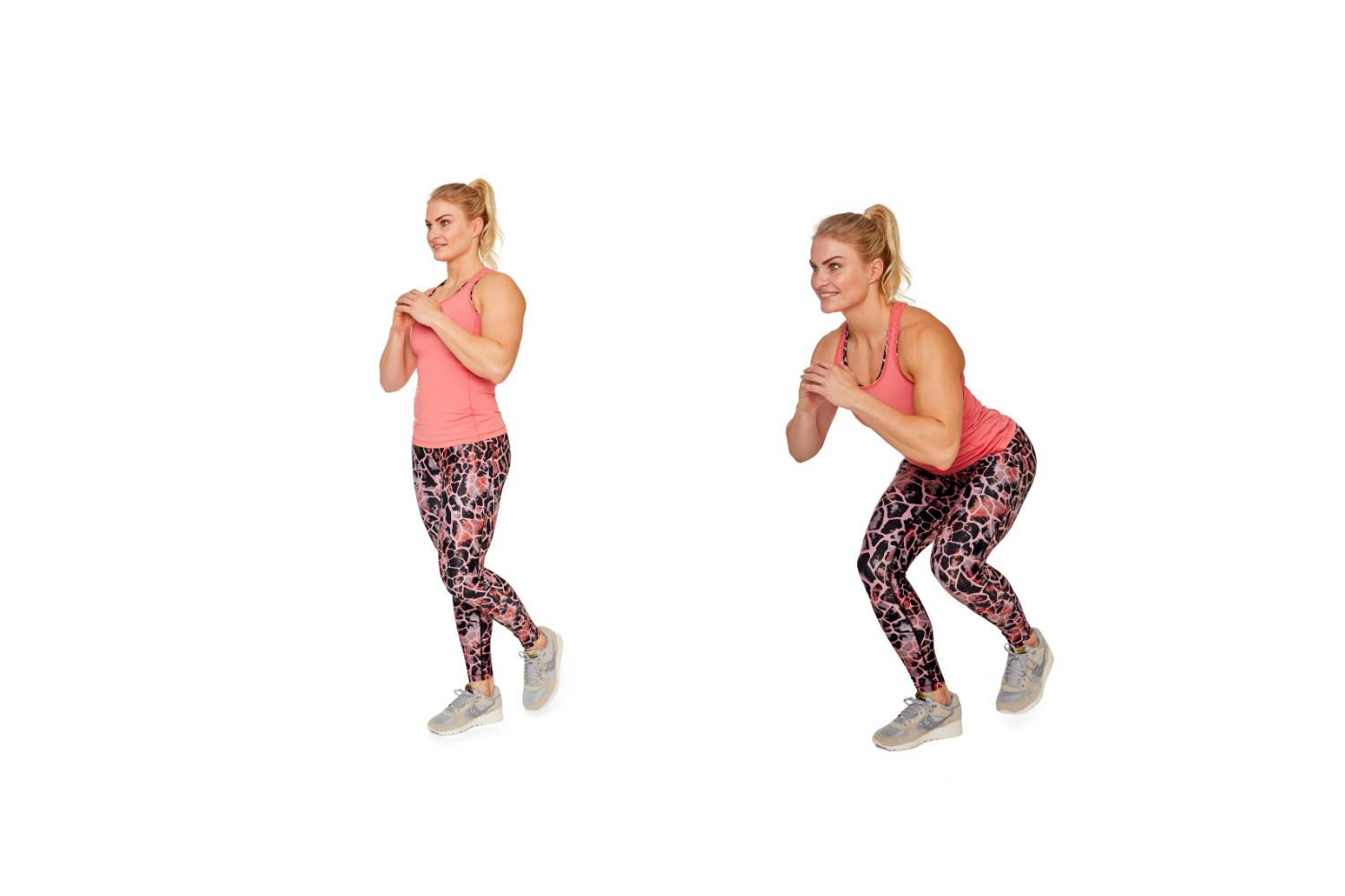 Kvinne gjør ettbeins knebøy