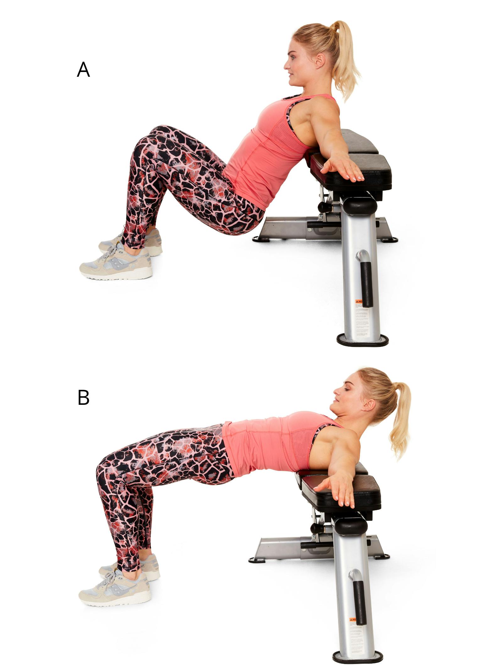 Kvinde laver hip thrust