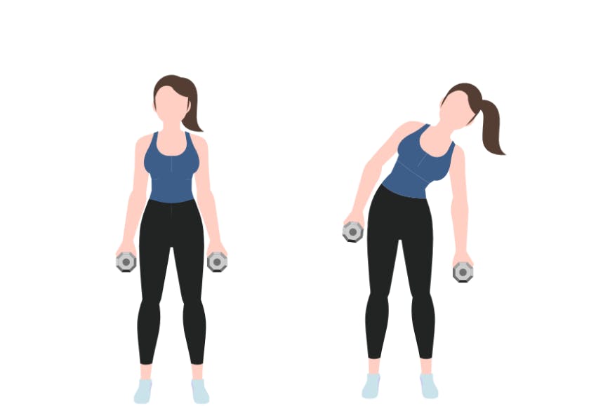 Illustration av kvinna som gör sidoböjning