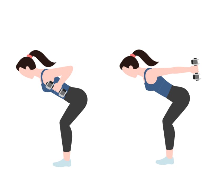 Illustration av kvinna som gör triceps stående 