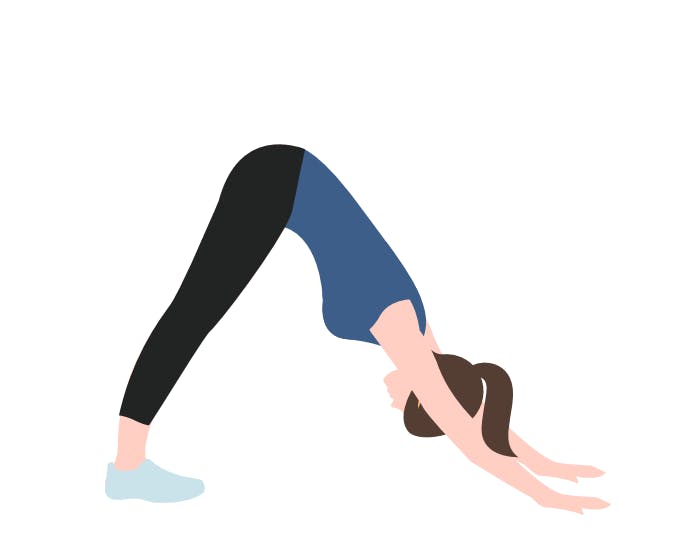 Piirros naisesta, joka tekee alaspäin katsovaa koiraa