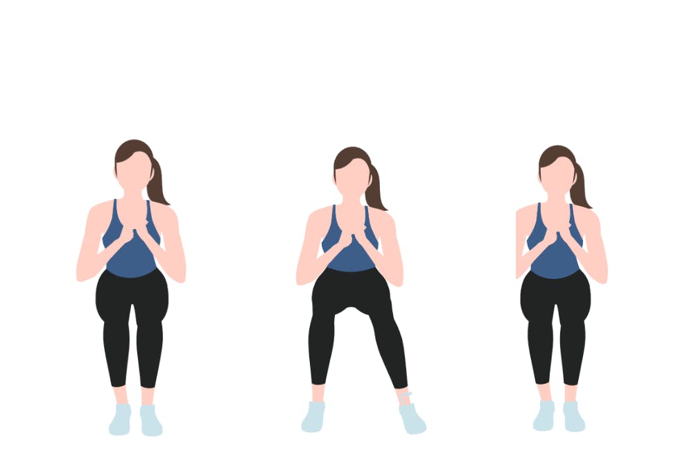 Illustration av kvinna som gör gående squat