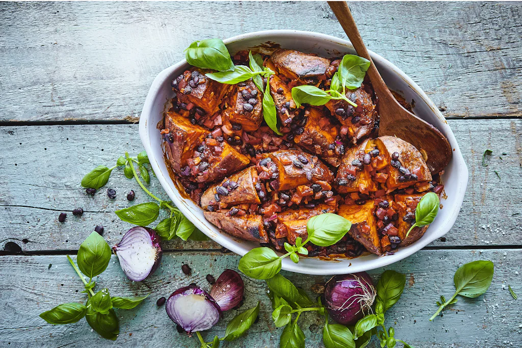 Fyldte Sode Kartofler I Ovn Opskrift I Form Fyldte Sode Kartofler I Ovn Opskrift I Form