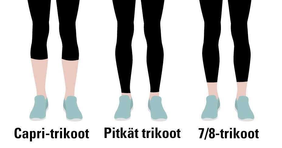 Treenitrikoiden lahkeiden pituus