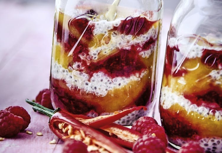 Chiapuuro, jossa on mangoa, inkivääriä ja cayennenpippuria.