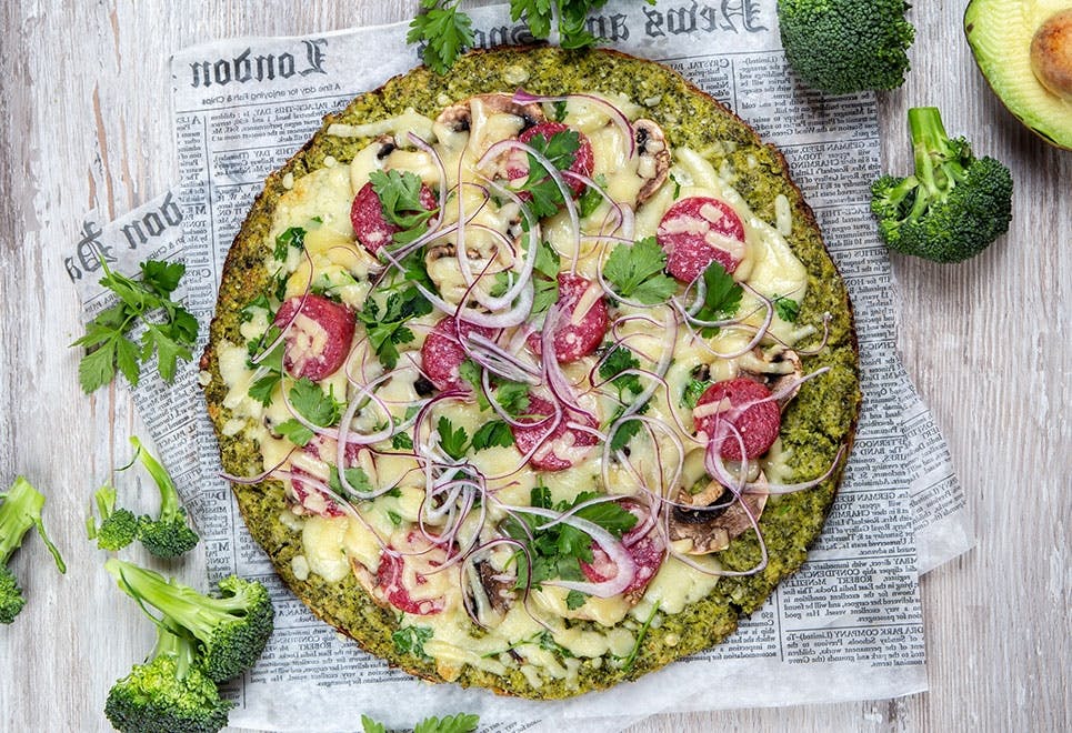 Broccolipizza med fyllning