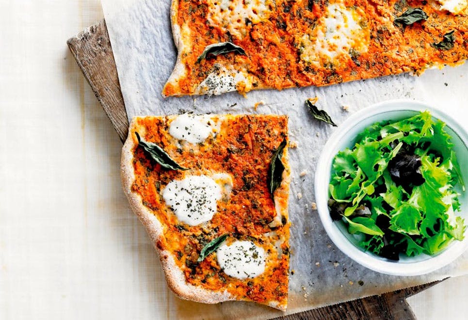 Sund pizza med gulerod og selleri