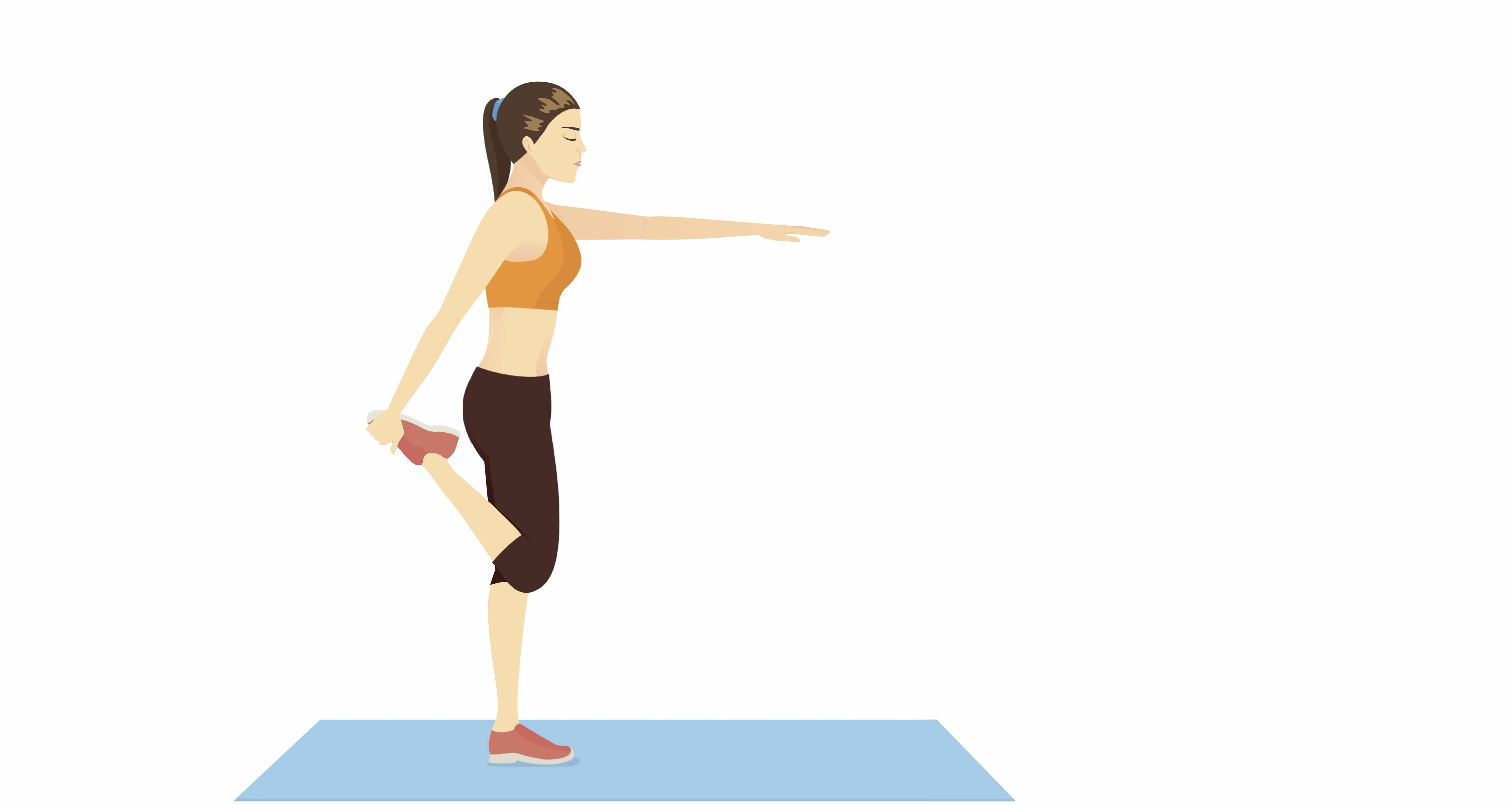 Kvinne tøyer ut på matte