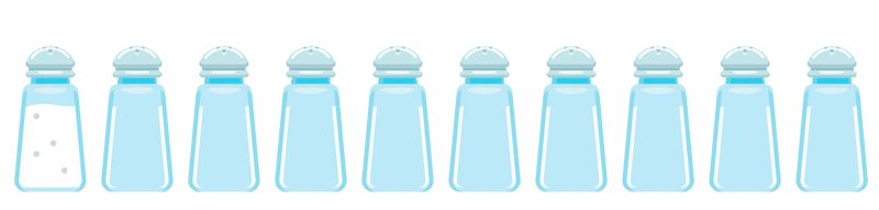 Salt bøsser - 9 ud af 10 spiser for meget salt til skade for blodtrykket