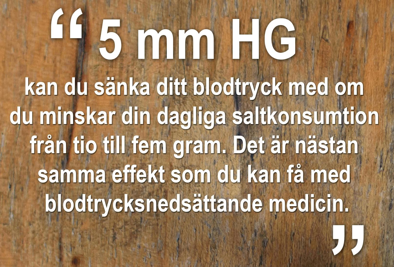 Minskad saltkonsumtion, sänkt blodtryck