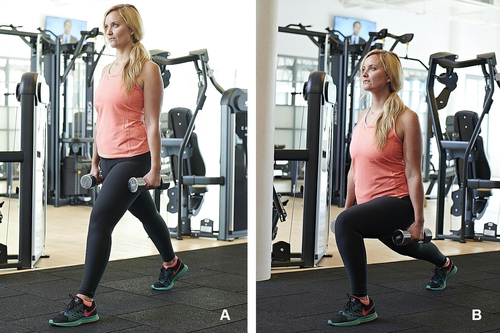 Split squat med hantlar