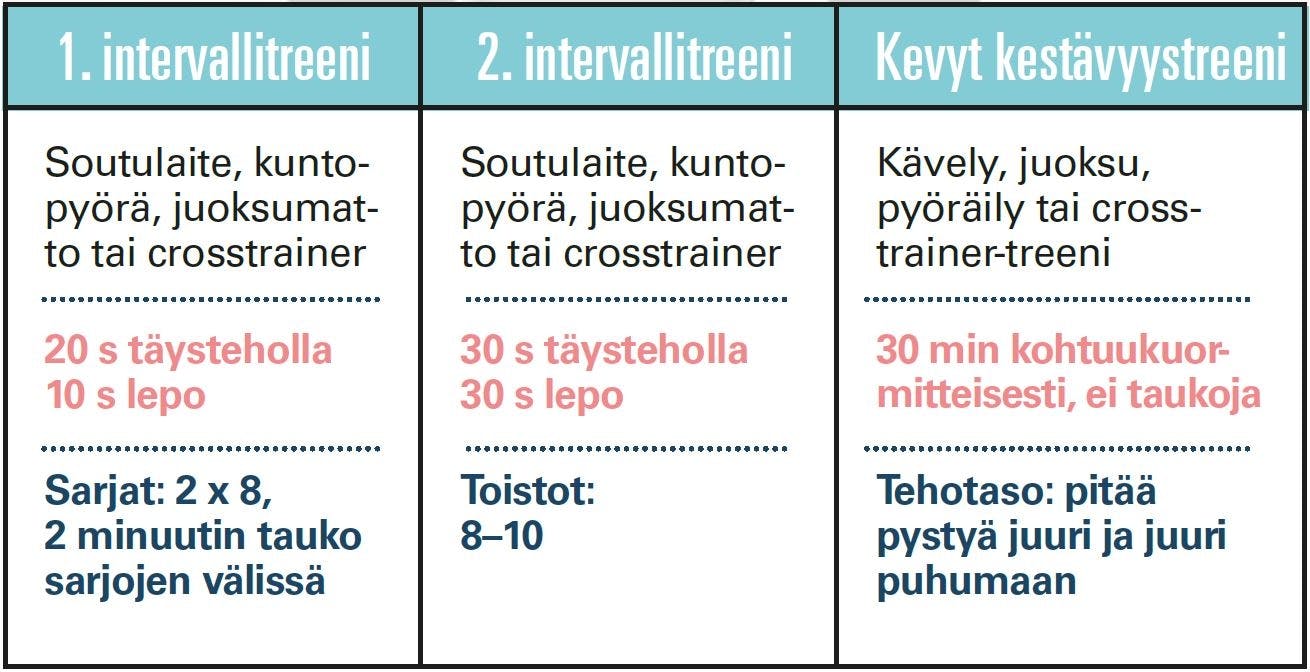 Ohjelma kestävyystreeniin
