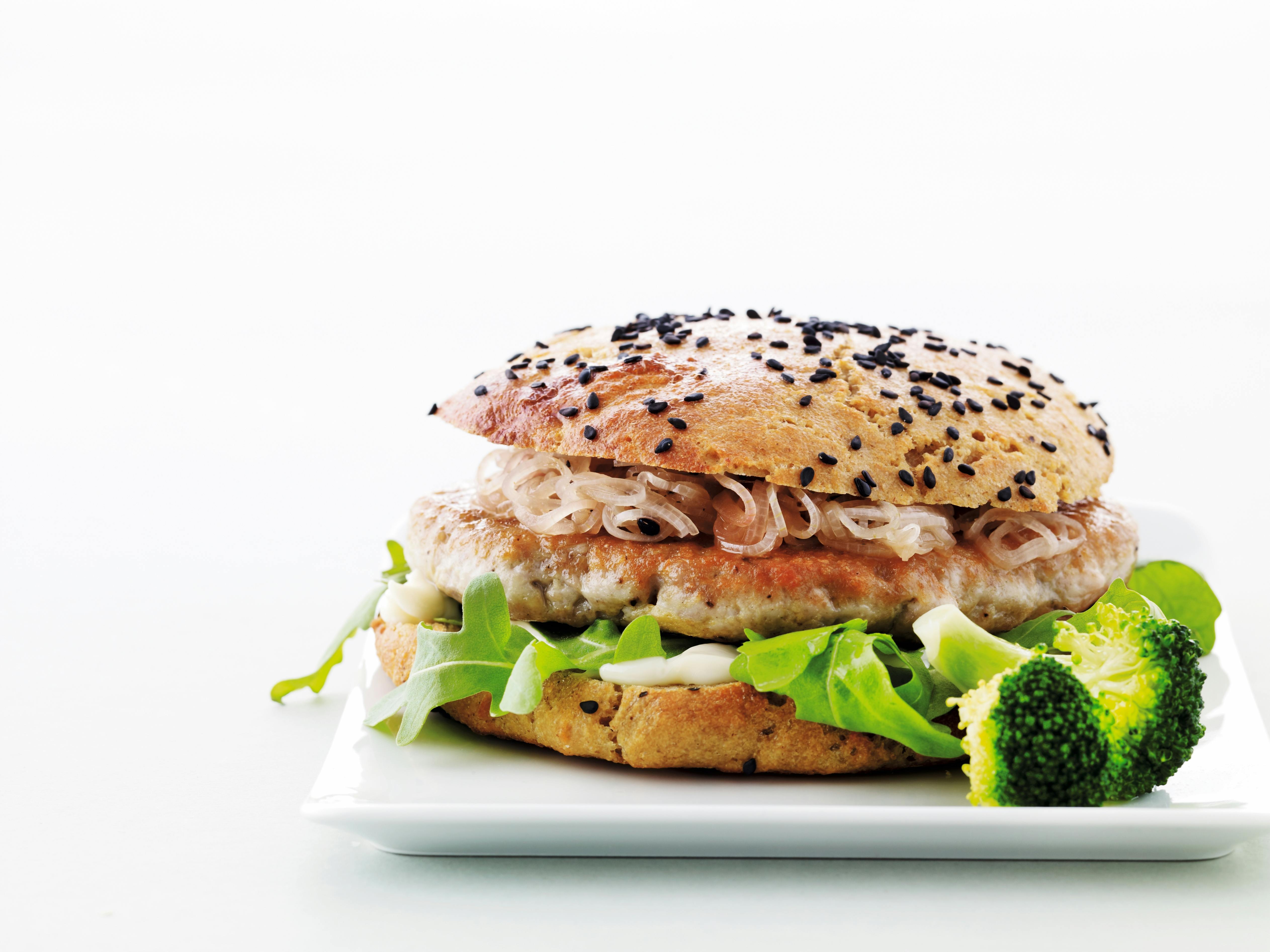 burger på tallerken