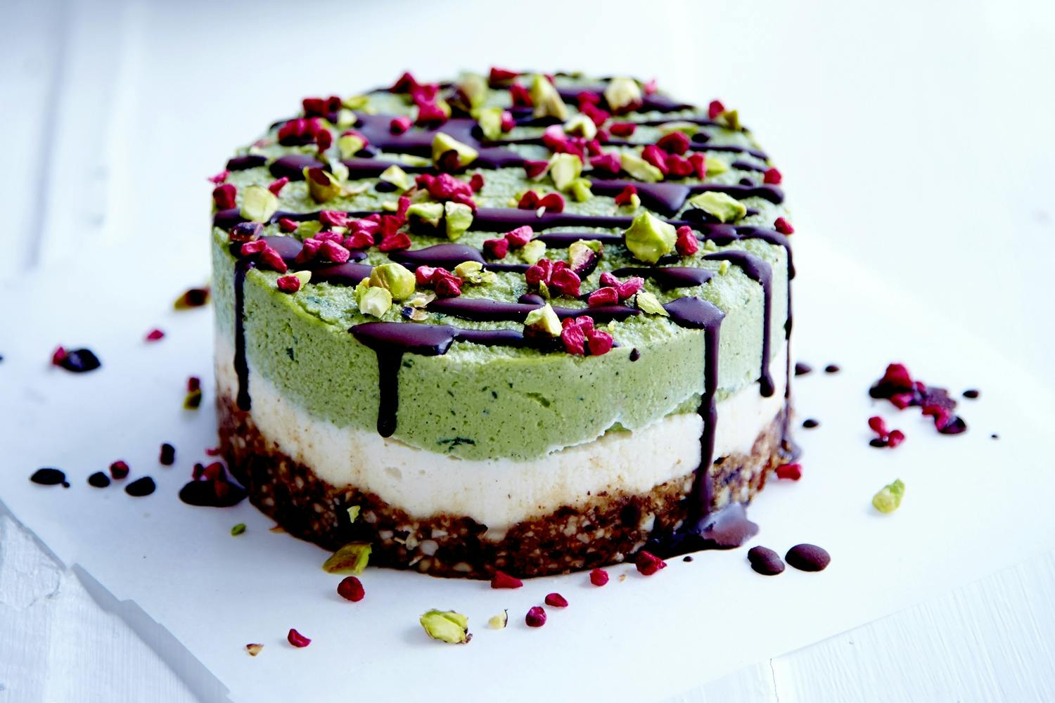 Rund kake med pynt