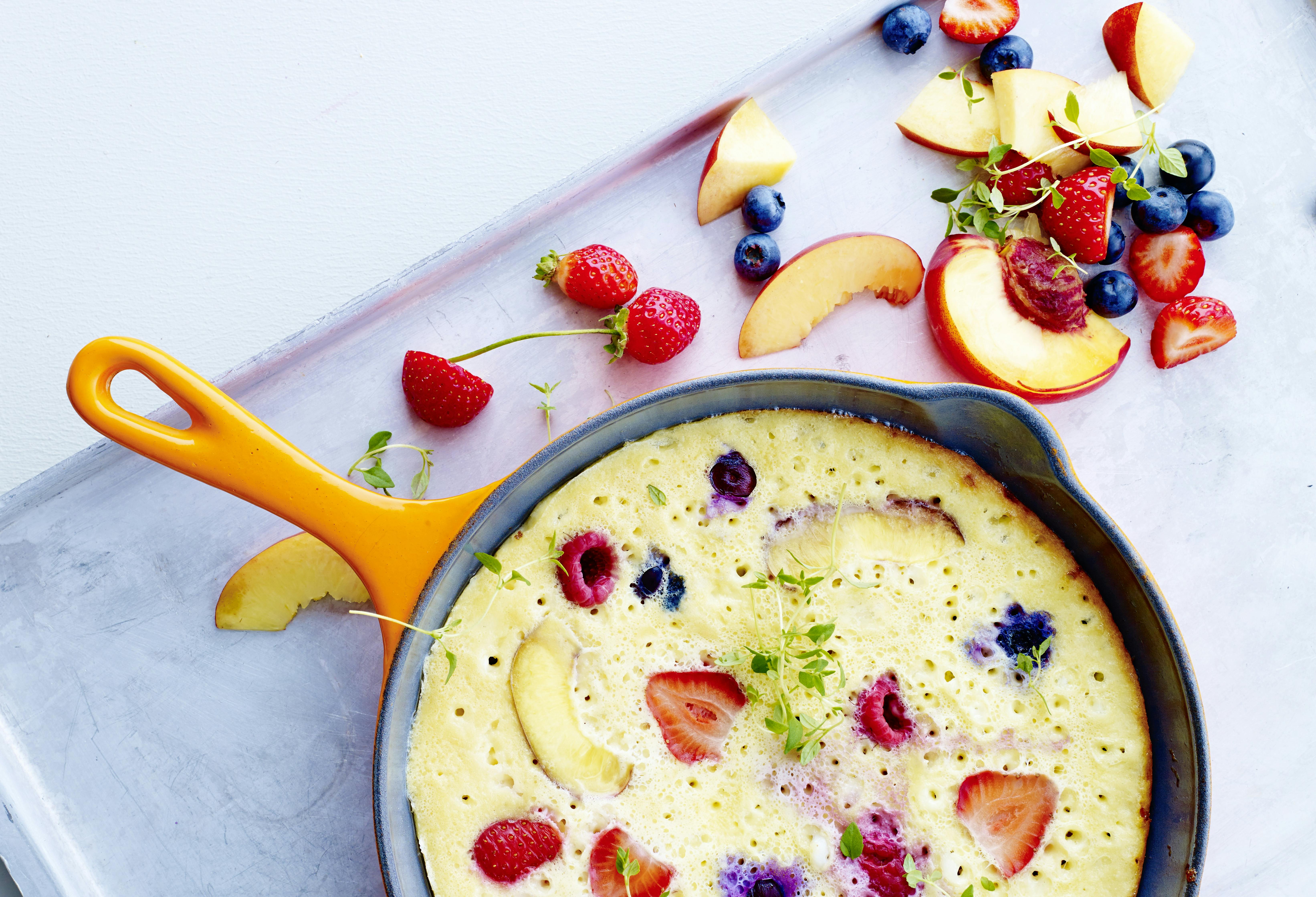omelet med bær, æg