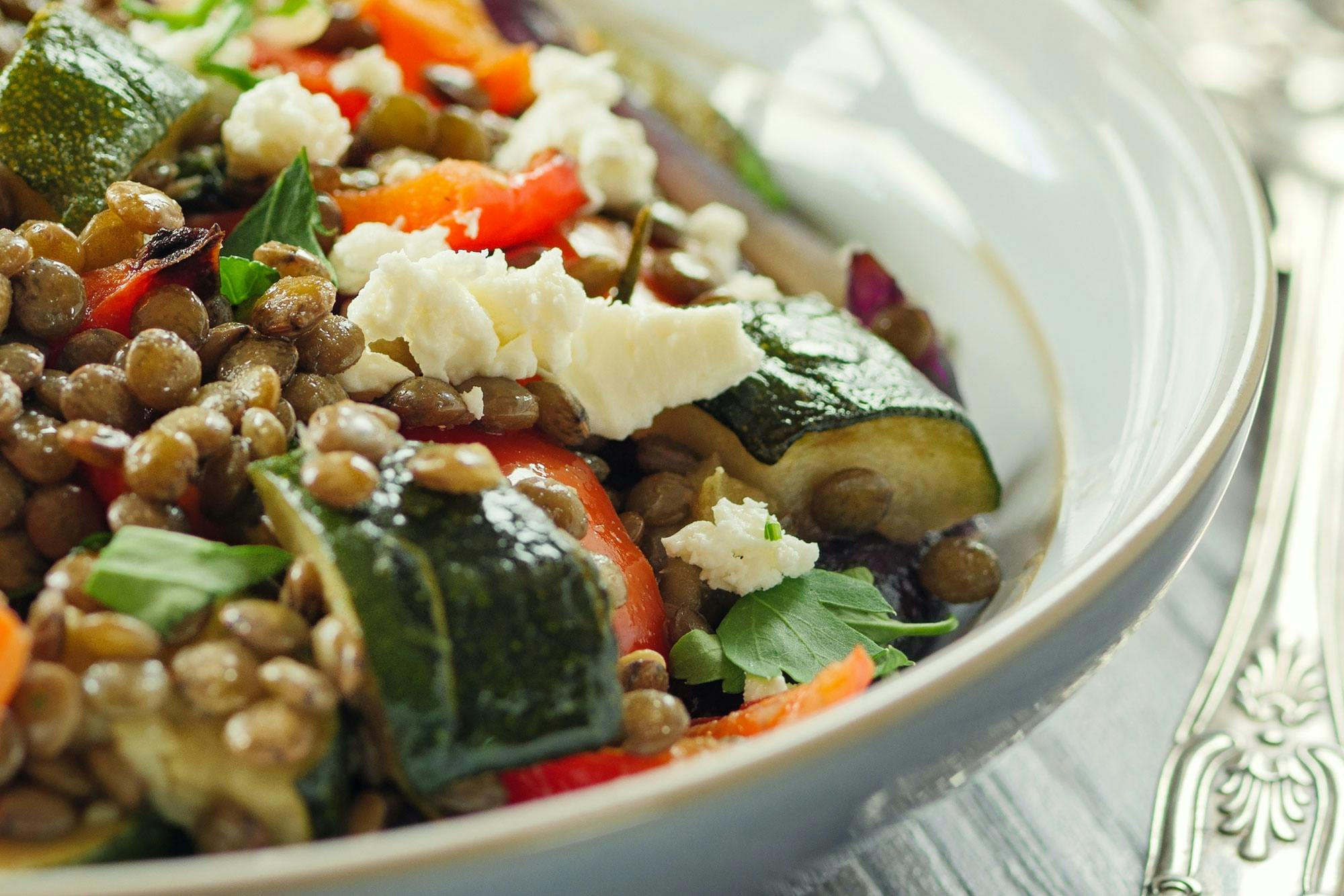 Linssallad med squash och fetaost – 5:2-dieten recept