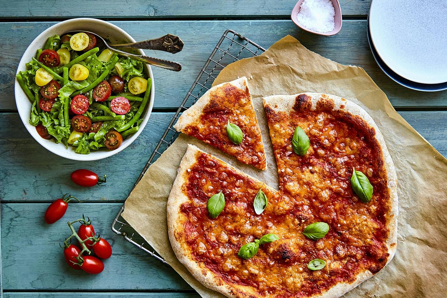 Täysjyvä-Margherita-pizza