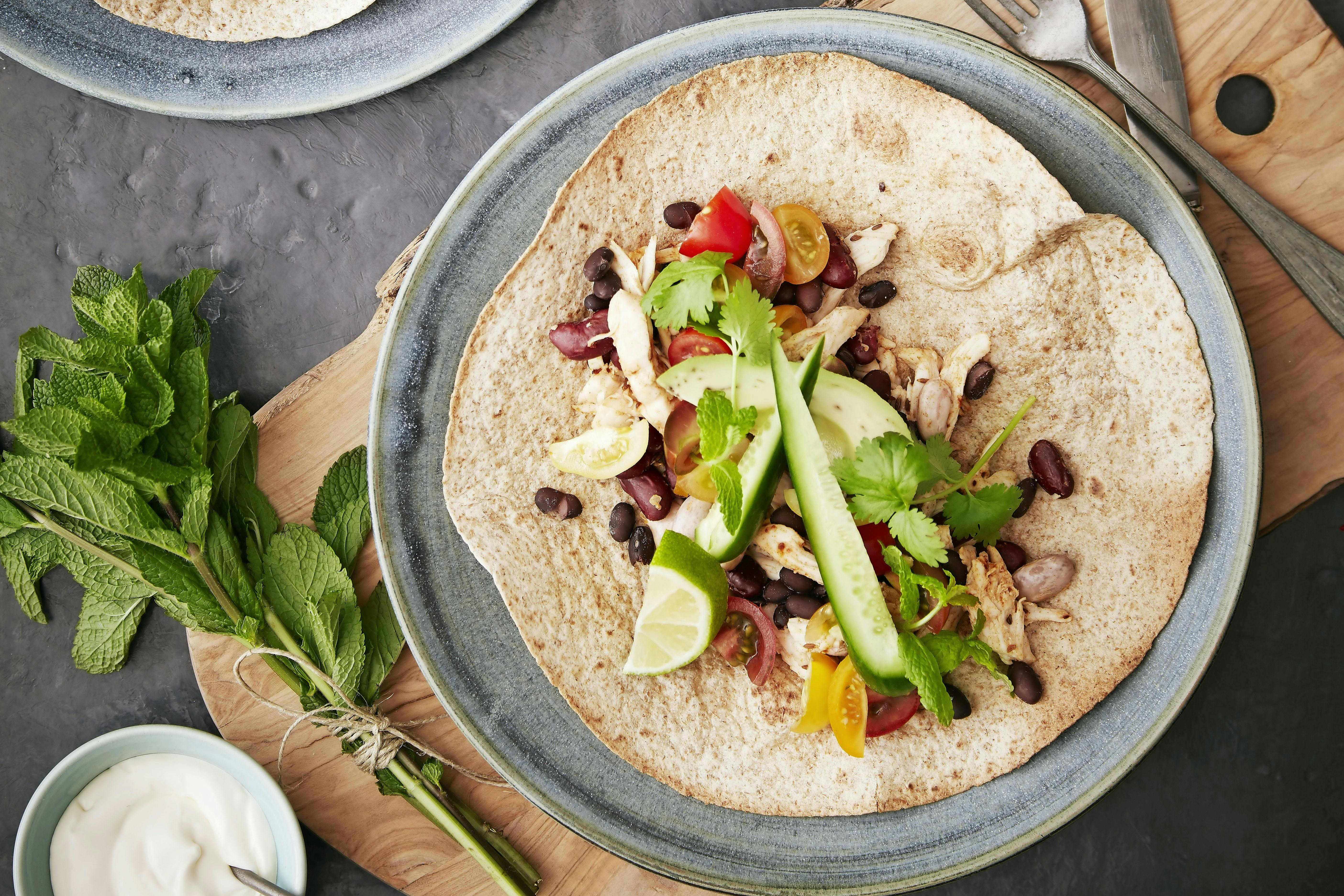 Tallerken med tortilla