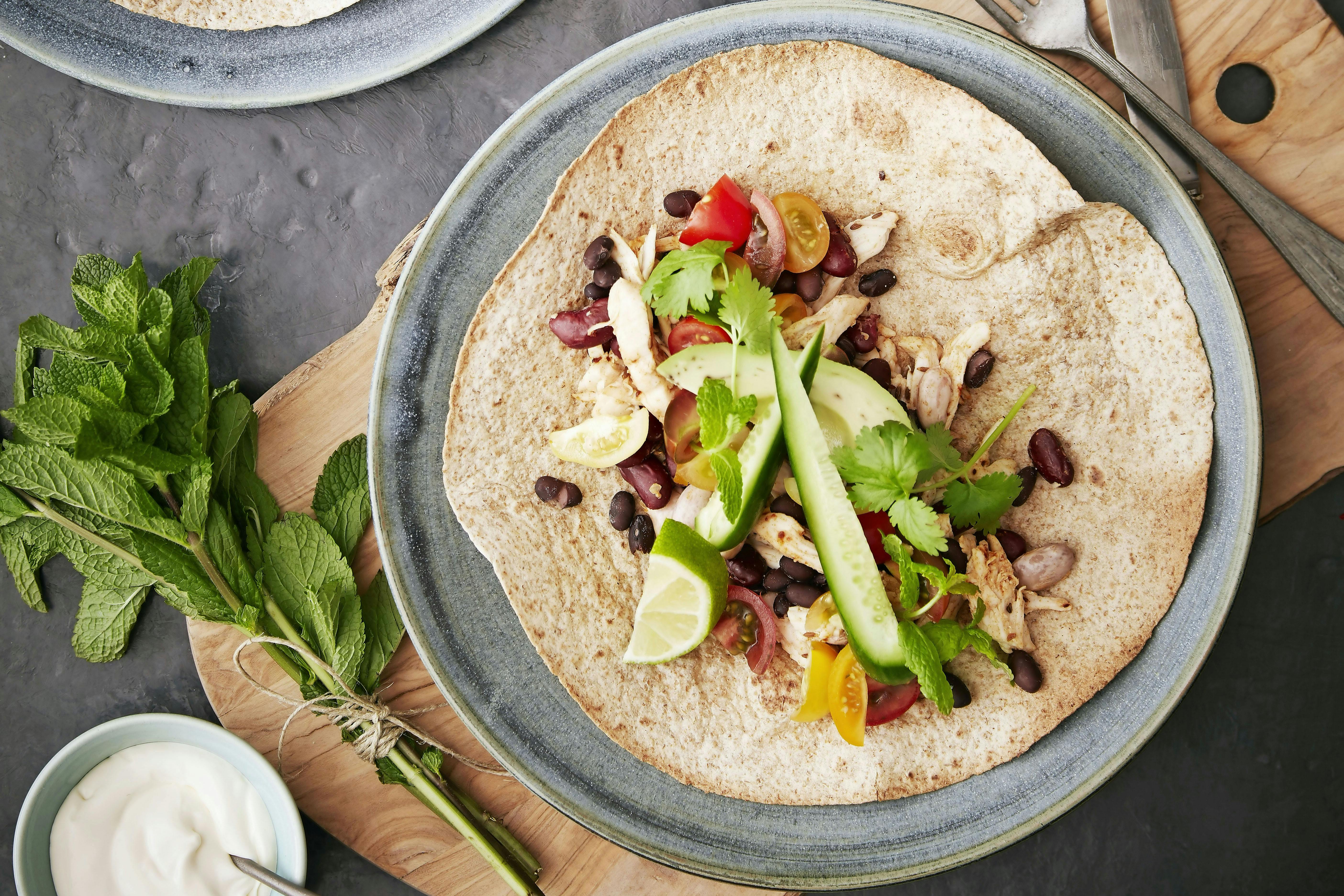 Tallerken med tortilla