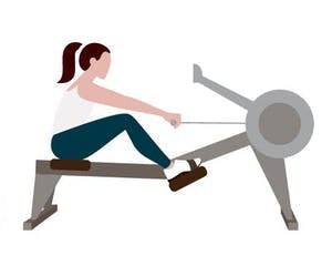 Työntö jaloilla soutulaitteella