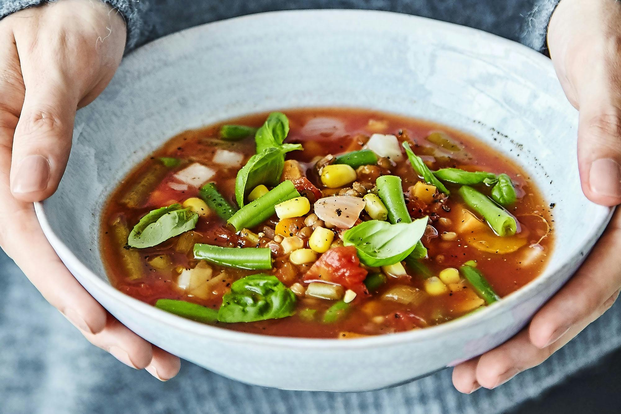 Grønnsaksuppe med linser