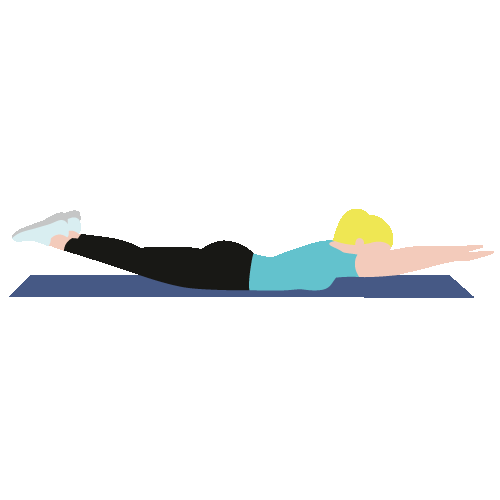 Tegning af kvinde, der laver superman.