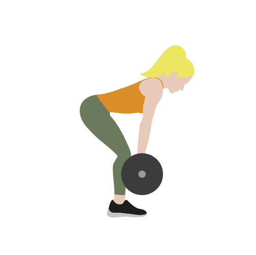 Illustration av kvinna som gör rumänska marklyft