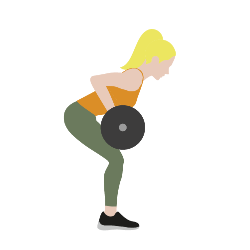 Illustration av kvinna som gör bent over row
