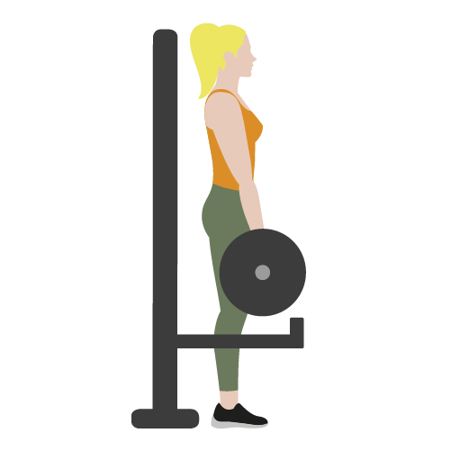 Piirros, jossa nainen tekee harjoitetta räkkiveto