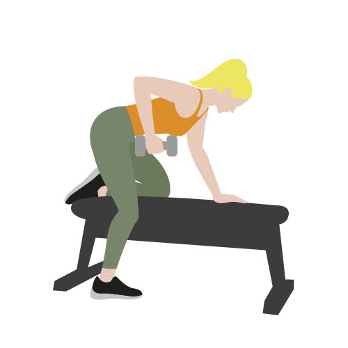 Illustration av kvinna som gör one arm row