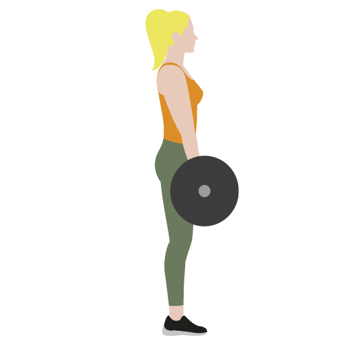 Piirros, jossa nainen tekee harjoitetta maastaveto