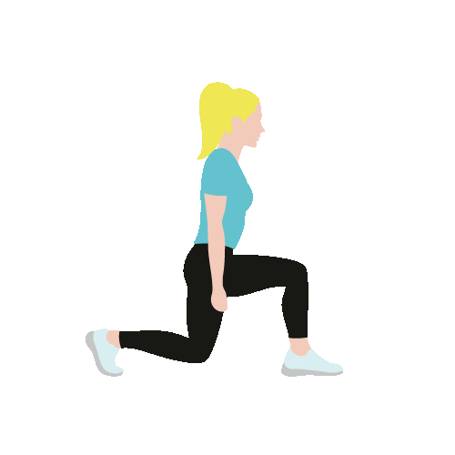 Illustration av kvinna som gör utfall