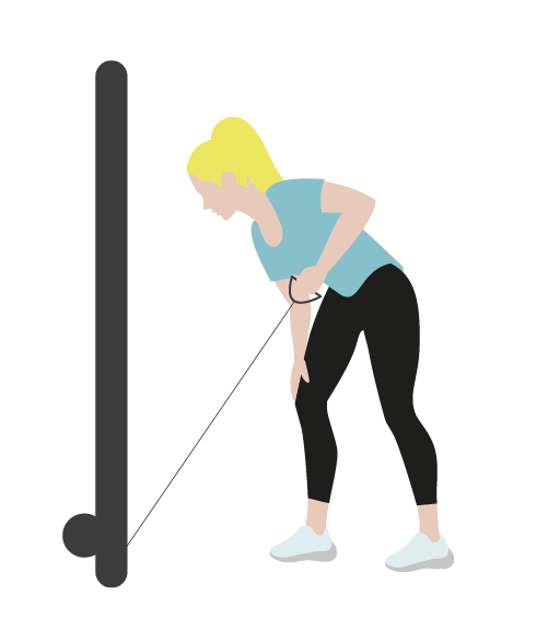 Illustration av kvinna som gör enarmsrodd