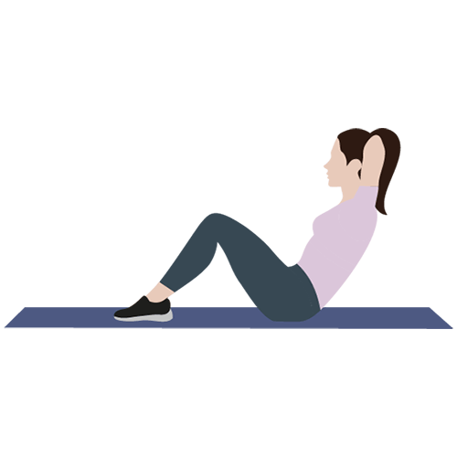 Illustrasjon av kvinne som tar sit-ups