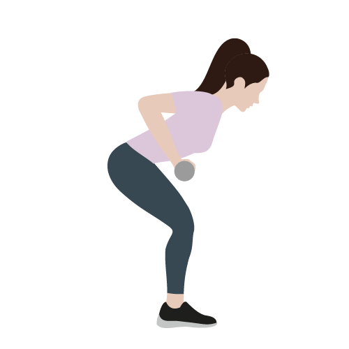 Illustration av kvinna som gör bent over row med hantlar