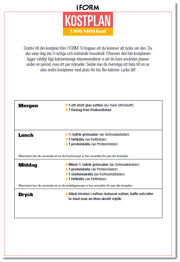 KOSTPLAN 1300-1400 kcal PDF